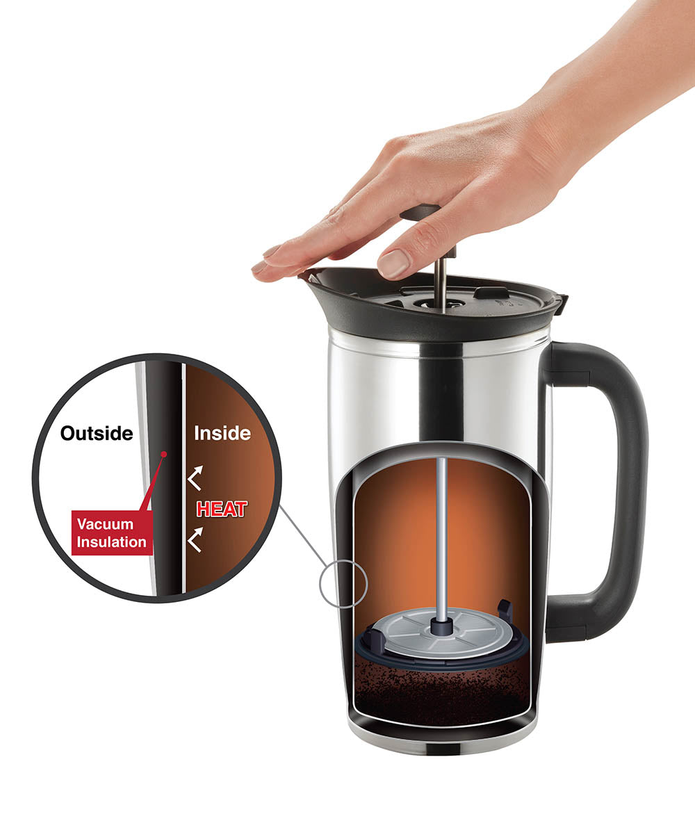 Coffee vacuum outlet press