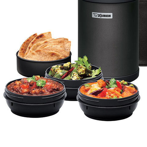 4 inner bowls including 3 soup bowls ideal for holding curry and other soups. *Inner bowls for this model are NOT microwaveable