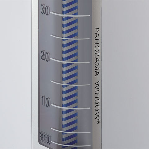 Easy-to-read Panorama Window® water level gauge