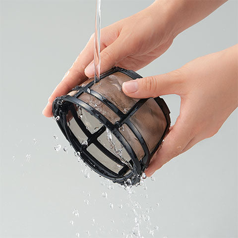 Permanent stainless mesh coffee filter is reusable and washable