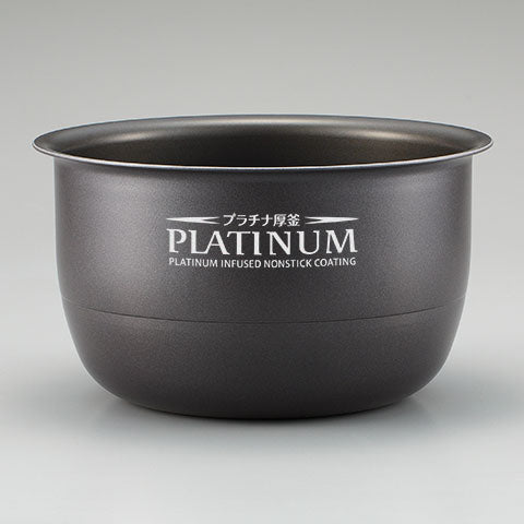 Platinum infused nonstick inner cooking pan changes water quality for sweeter tasting rice