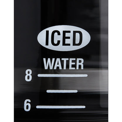 Iced coffee water measure lines for a stronger brew